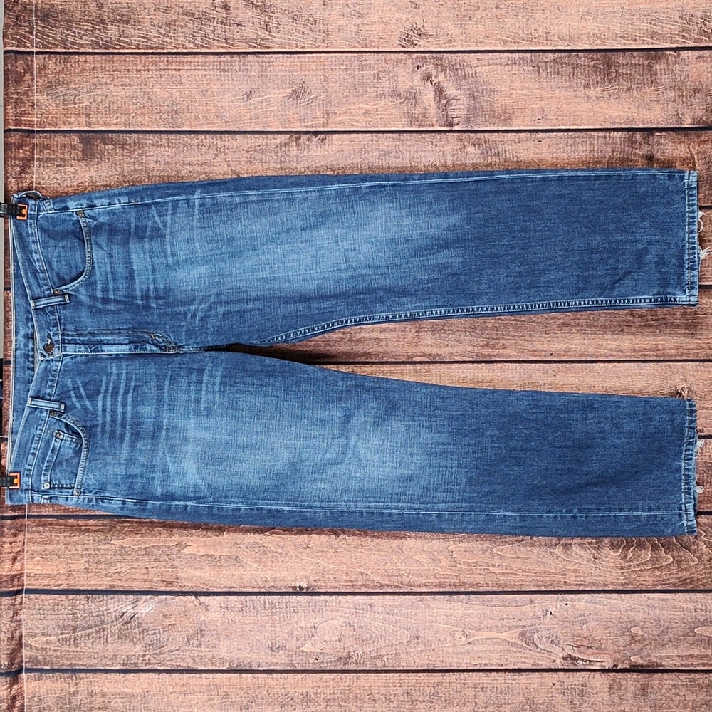 38x32 Vtg Straight Fit Original Red Tag Light Distressed Blue Jeans - Picture 2 of 16